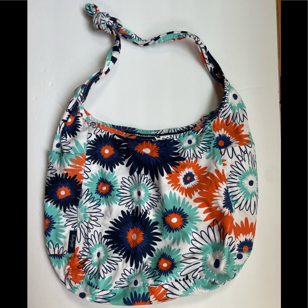 Thirty-one blue and orange tote bag.